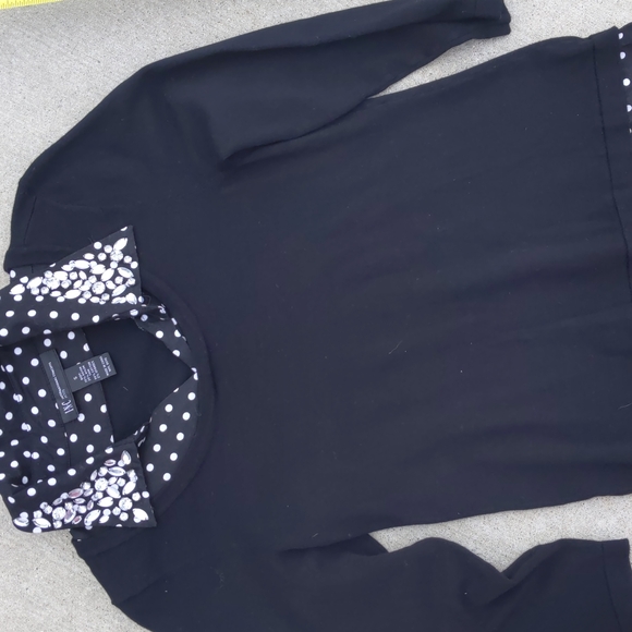 INC black white polka dot embellished bling jewels collar sweater shirt pullover - Picture 16 of 17
